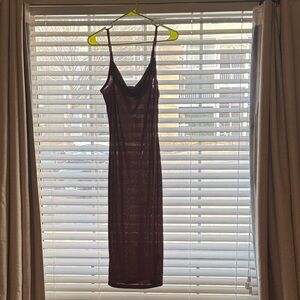 Forever 21 Sheer Brown Midi Dress